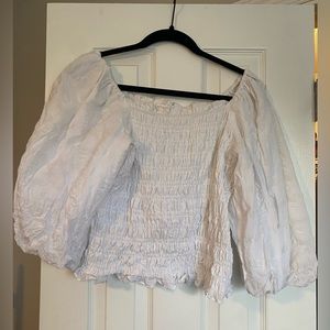 Anthropologie Maeve Smocked Puff Sleeve Top